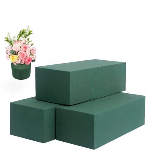 Nokwocy Lot de 3 mousses florales, mousse de fleurs vertes humides et séchées pour arrangements floraux frais et artificiels – Idéal pour le mariage, les décorations de fête et les loisirs créatifs