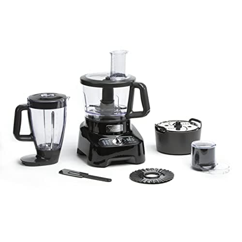 Moulinex Robot multifonction, 1000 W, 28 fonctions, Bol 3 L, Blender 2 L, Hachoir, Disques pour râper et émincer, Lames inox titanium, Robot cuisine, DoubleForce FP821811