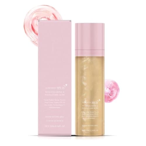 Spray SP50+ Sun Secure,2 en1 Protection Solaire Hydratant,Acide hyaluronique+Polyglutamic fixateur maquillage spray,Creme Solaire 50, creme solaire visage, Ultra-léger,Maquillage longue tenue (1)