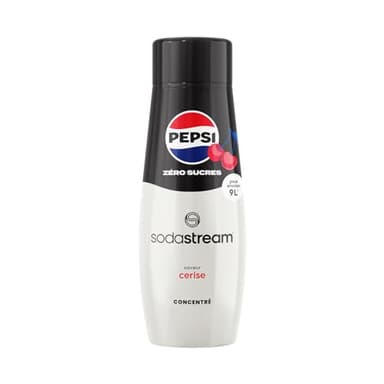 SodaStream Concentré Pepsi Zéro Sucres Saveur Cherry pour Machine à Eau Pétillante et Soda | Préparez jusqu'à 9 Litres de Pepsi en Quelques Secondes, Goût Original, 440ml