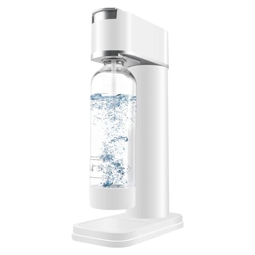 kisidus Machine à Soda Appareil à Gazeifier l'eau avec Bouteille PET de 1 Litre pour Gazéification Domestique sans BPA - Blanc A