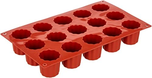 Silikomart 20.059.00.0060 SF059 Moule Forme Bordelaise 15 Cavités Silicone Terre Cuite, Marron