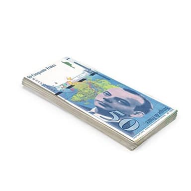 Scratch Cash 100 x ₣ 50 Francs Play Money (Taille réelle)
