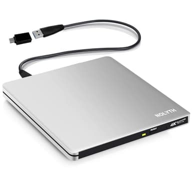 NOLYTH Lecteur Blu Ray USB 3.0 Type-C UHD 4K CD DVD Bluray Graveur 3D BD BDXL Externe pour Ordinateur Portable PC Windows 11/10/8/7 Linux Mac MacBook Air Pro