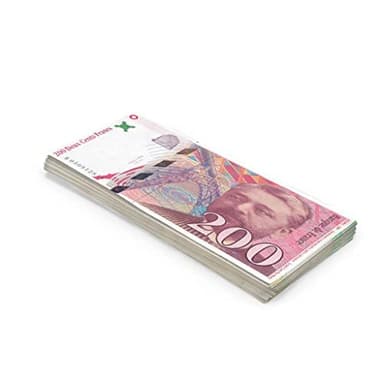 Scratch Cash 100 x ₣ 200 Francs Play Money (Taille réelle)