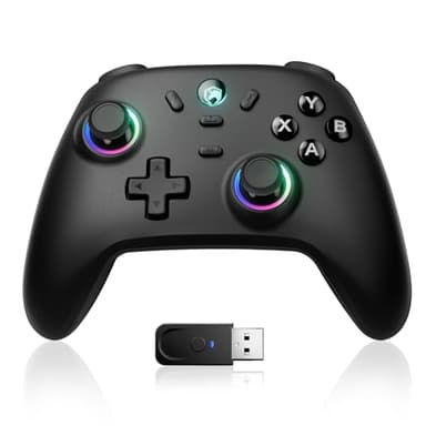 ECHTPower Manette PC Sans Fil, 1000Hz, Joystick Hall, RGB, Vibration, Batterie 800mAh, Compatible PC/Switch2 /Steam Deck/Android/iOS/TV