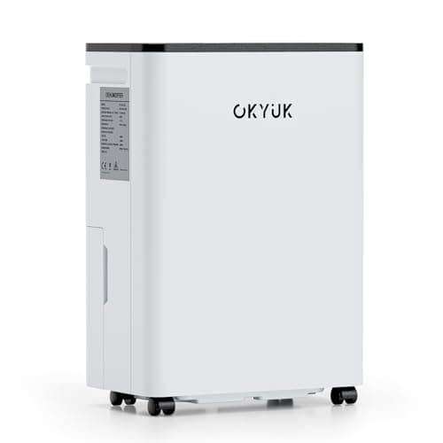 Déshumidificateur électrique 12L avec affichage numérique de l'humidité, déshumidificateur pour maison 40m² avec arrêt automatique, idéal pour, salles de bains, chambres, appartements, sous-sols