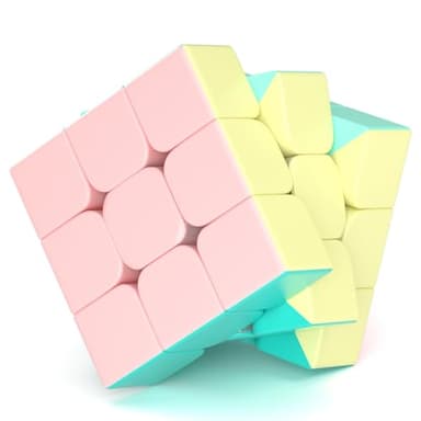 ROXENDA 3x3 Cubes Magiques, 3x3x3 Jouets pour la Concentration et Les Exercices de Combinaison, sans Autocollants, avec Macarons, Couleurs Vives, pour Enfants et Adolescents (3x3x3)