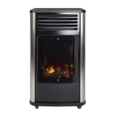 UNIVERSAL - Poêle à gaz 3.4 kW Noir effet poêle à bois 3 niveaux de chauffe Grande autonomie Chauffage d'appoint Manhattan