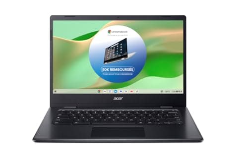 Acer Chromebook 314 CBOA314-1H-C8XY, Ordinateur Portable 14'' Full HD, PC Portable (Intel Celeron N4500, RAM 4Go, 128Go eMMC, Intel UHD Graphics, Chrome OS), Laptop Gris, Clavier AZERTY