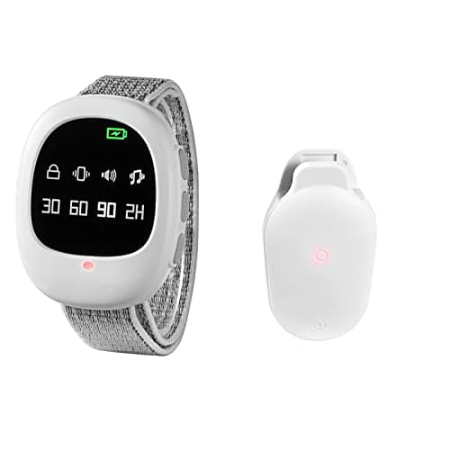 Irfora Alarme anti-énurésie sans fil avec bracelet pour enfants et personnes âgées, portée effective de 40 m, vibration/son/vibration + rappel sonore 30 min, 60 min, 90 min, 2 heures