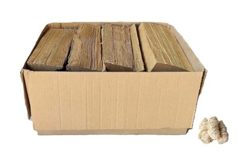Bois de Chauffage Chêne Sec, 10 kg, Bûches 25 cm, sans Écorce, pour Cheminée, Four à Pizza, Barbecue, avec 3 Allume-Feux Naturels