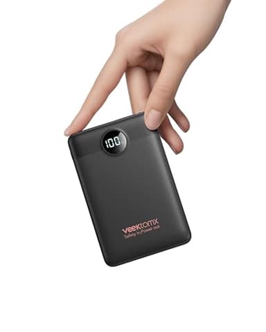 Batterie Externe 10000mAh, VEEKTOMX Mini Power Bank Charge Rapide PD 22.5W & QC 3.0, Ultra Compact Powerbank Slim Portable Chargeur USB C Universal pour iPhone/Samsung/Huawei/Veste Chauffante, Noir