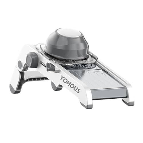 YoHous Mandoline pour légumes professionnelle réglable – coupe légumes manuel en acier inoxydable, tranche de légumes à julienne, cubes et tranches minces
