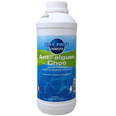 Algicide Anti-Algues Choc Piscine, rattrapage Eau Verte │Anti Eau Verte/Trouble, Traitement Anti-algues │Produit Double Action, Action d’Urgence Contre Les algues (1L)