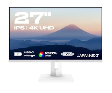 JAPANNEXT Ecran PC | 27" | 4K UHD | Dalle IPS | Inclinaison réglable | Mode Portrait | Power Delivery Via USB-C | Filtre Anti-lumiére Bleue | G-Sync/FreeSync