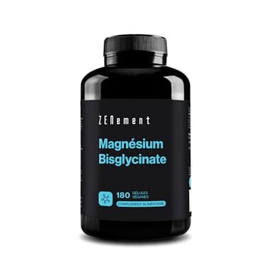 Magnésium Bisglycinate - Haute Teneur 350 mg de magnésium élémentaire/dose journalière - 180 gélules, soit une provision de 3 mois - Supérieure au Magnésium Marin - Stress, Fatigue, Sommeil