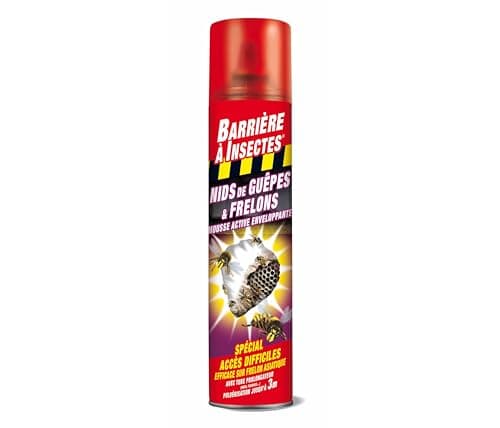 BARRIERE A INSECTES Aérosol mousse enveloppante spécial nids de guêpes et frelons, 300 ml, BARMOGUEP300