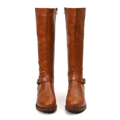 Dasongff Bottes Mollets Larges Femme Boots Equitation Femme Boot Equitation Bottes de Chevalier Chic et Élégant Santiags à Talons Bas Botte Cavalières Confort Femmes Cavalière Bottes de Neige