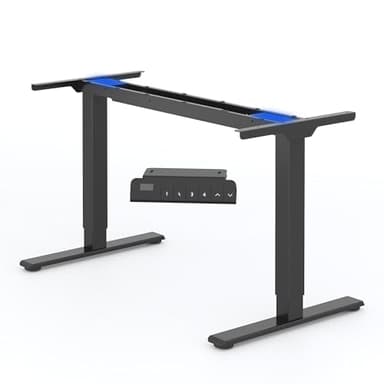 FlexiSpot Bureau Assis Debout Électrique à 2 Moteurs Charge 100kg, Bureau Réglable en Hauteur en Acier avec Panneau Smart à Fonctions Mémoires, Système Anti-collision, Cadre en Noir