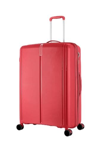 METZELDER Valise Rigide Victoria Coque Incassable 100% Polypropylène, Serrure TSA, avec Souflet Extension Garantie 2 Ans (Rouge (Red), L (Large) - 113L- 76x52x33cm - 4.4kg)