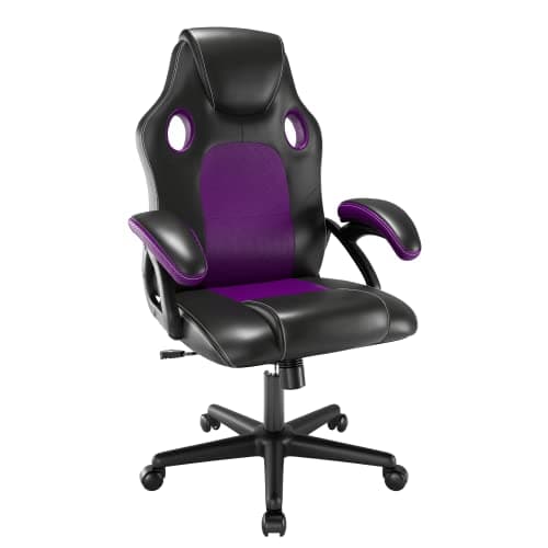 Play haha.Chaise de Jeu Chaise de Bureau Chaise pivotante Chaise d'ordinateur Chaise de Travail Chaise de Bureau Chaise Ergonomique Chaise de Course Chaise en Cuir (Mauve)