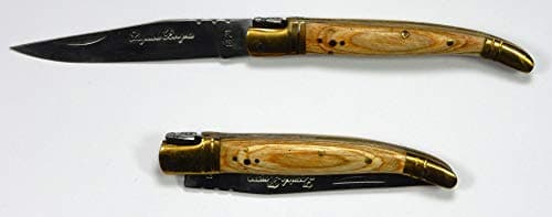 Laguiole - Couteau de Poche 12 cm en Bois Exotique - Lame de 10 cm - Longueur Totale : 21,5 cm