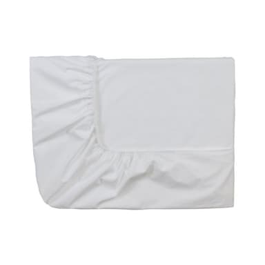 Essix - Drap Housse Royal Line Percale de Coton Blanc 120 x 200 cm
