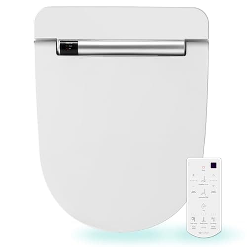 VOVO STYLEMENT VB-4100SR Siège de bidet électronique, Siège chauffant, Eau chaude et sèche, Veilleuse LED, Siège de toilette bidet monobloc, Rond, Fabriqué en Corée – Blanc