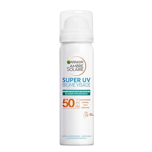 Garnier Ambre Solaire Super UV - Brume Solaire Protectrice Instantanée Visage et Cou - Protection & Anti-Pollution - Pour Tous Types de Peaux - 75 ml