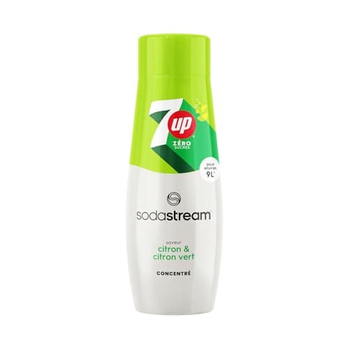 SodaStream Concentré 7Up Zéro Sucres pour Machine à Eau Pétillante | Préparez jusqu'à 9 Litres de 7Up en Quelques Secondes, Goût Original, 440ml