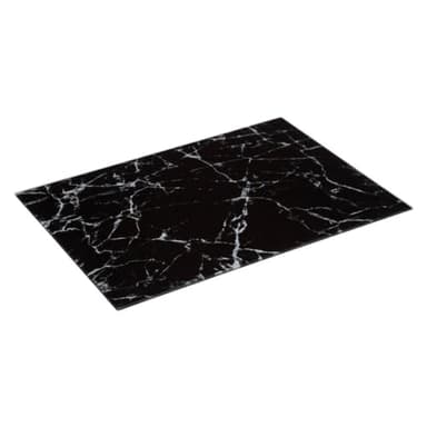 Five - Planche à découper en Verre trempé aspect Marbre Noir 40 x 30 cm