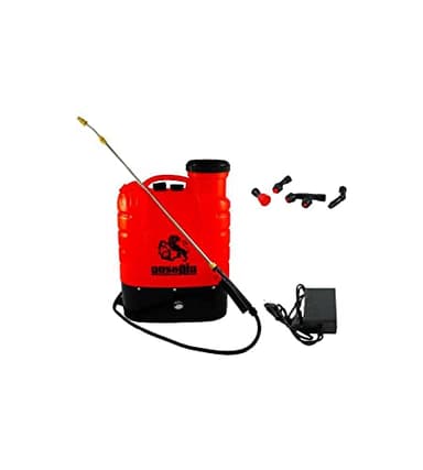 AUSONIA - POMPE ÉLECTRIQUE SAC À DOS 16 LITRES, Réversible, Panneau de commande avec indicateur de charge de la batterie et régulateur de pression
