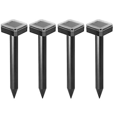 LEIPING 4X Répulsif pour Anti Taupe,Répulsif Taupe Ultrason,Répulsif Taupe,Répulsif Taupe Solaire à Ultrason,Répulsif Solaire Contre Les Taupe,pour Anti-Taupes/Serpent-Black