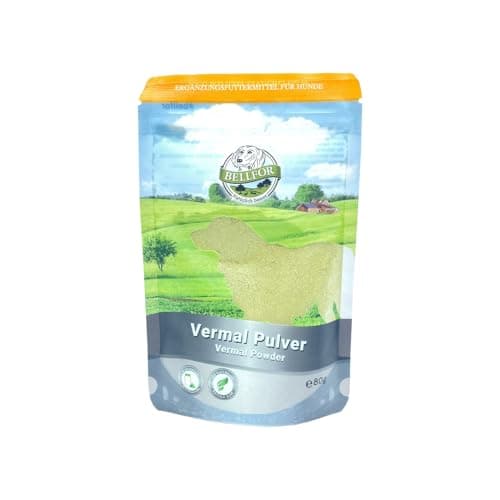 Bellfor Vermal Vermifuge Naturel pour Chien – 80 g – avec Farine de Coco et Graines de Courge – Renforce Le Système Immunitaire, Aide en Prévention des vers