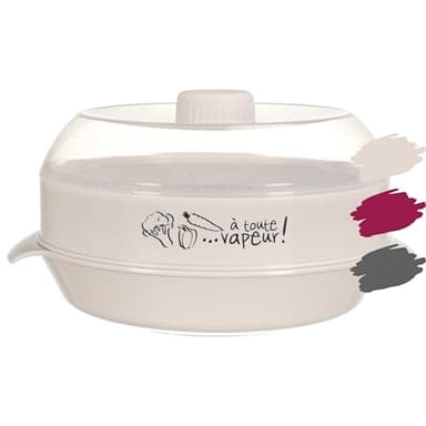 Cuiseur Vapeur pour Micro-Ondes - Cuisine Saine et Rapide - Couvercle Hermétique Sécurisé - Matériaux Durables et Résistants - Cuit Vapeur - Blanche.