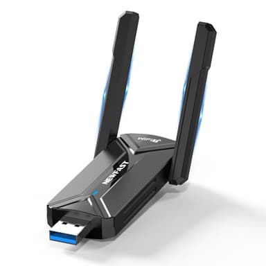 NEWFAST BE6500 Clé WiFi 7 Puissante U373,Tri-Bande 6GHz / 5GHz / 2.4GHz Adaptateur USB WiFi, USB 3.0 Clé WiFi pour PC,WPA3,Dongle WiFi Compatible avec Windows 11/10
