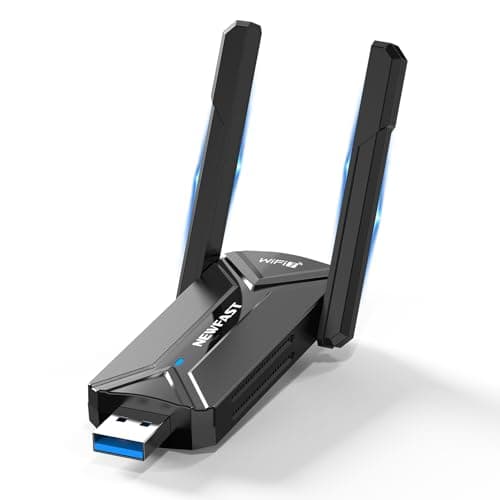 NEWFAST BE6500 Clé WiFi 7 Puissante U373,Tri-Bande 6GHz / 5GHz / 2.4GHz Adaptateur USB WiFi, USB 3.0 Clé WiFi pour PC,WPA3,Dongle WiFi Compatible avec Windows 11/10