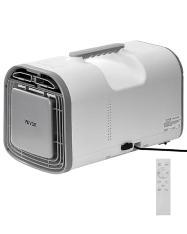 VEVOR Climatiseur portable, 1,25 kW·h, refroidisseur d'air à 3 vitesses, avec minuterie 24 h, réglable de 16-32 ℃, compatible avec CA/CC pour camping en tente extérieure, camping-car ou maison, blanc