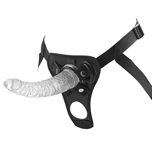 Godemichet et Ventouse, Gode Pénis, Strap On pour les Femmes et Les Hommes, Réglable Gode Ceinture Harness, Sex Toys pour la Masturbation des Femmes lesbien (Noir)