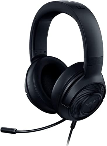 Razer Kraken X Lite - Casque de Jeu PC Filaire ultraléger - Microphone cardioïde Pliable Surround Sound (230 g léger, 3,5 Jack pour PS4, PS5, Switch, Xbox One, Xbox Series X|S) Noir