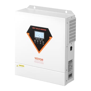 VEVOR Onduleur Solaire Hybride 3500 W Chargeur à Onde Sinusoïdale Pure Tout-en-Un, 24 V CC vers 220/230 V CA, avec Contrôleur Solaire MPPT 100 A Intégré, pour Systèmes Photovoltaïques Hors Réseau