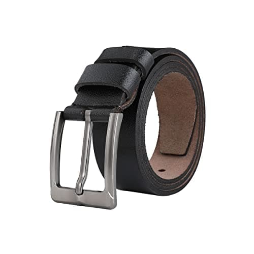 TEAMMAO Ceinture Homme Jeans Grande Taille 110CM-180CM Ceintures Homme en Cuir 3,8 CM Pantalon de Travail Ceinture avec Boîte Cadeau.(Noir,Taille 138-143cm(Longueur Ceinture 160cm))