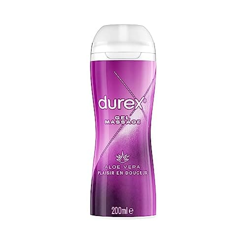 Durex - Gel De Massage Lubrifiant Douceur À Base D'Eau - 2 en 1 - Aux Extraits d'Aloe Vera - 200 ml