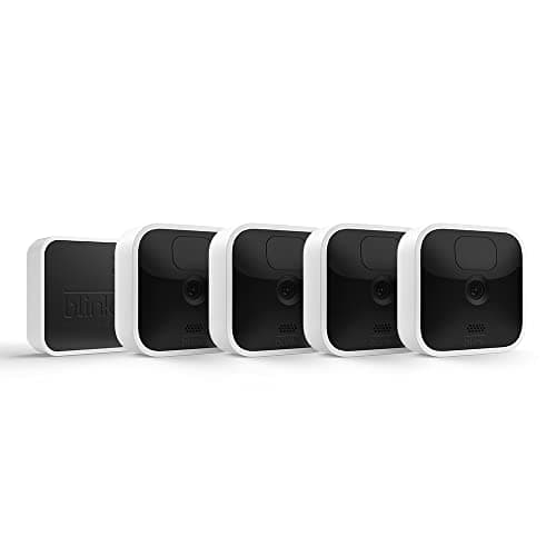 Blink Indoor, Caméra de surveillance HD sans fil avec deux ans d'autonomie, détection des mouvements et audio bidirectionnel, fonctionne avec Alexa | Kit 4 caméras