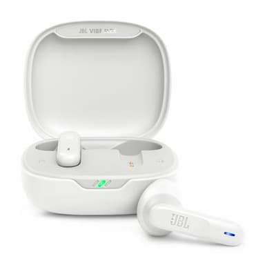 JBL Vibe Flex, écouteurs sans Fil Bluetooth, Pilotes 12 mm, Lecture 32 Heures, résistant à l'eau et à la poussière IP54 - Blanc
