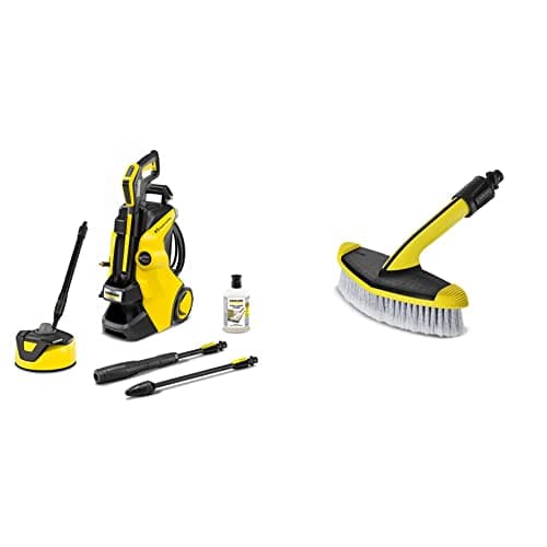 Kärcher Nettoyeur Haute Pression K 5 Power Control Home: Support Intelligent par Une App - INCL. Home Kit 1.324-553.0 Jaune/Noir & Brosse Triangulaire Accessoire pour Nettoyeur Haute Pression