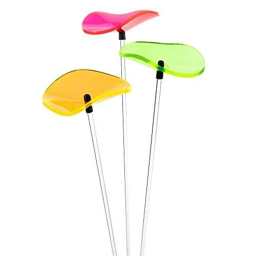 Cazador-del-Sol Lucille - Petits capteurs solaires ondulés - Paquet de 3 pcs - 3 Couleurs - tiges de 25cm