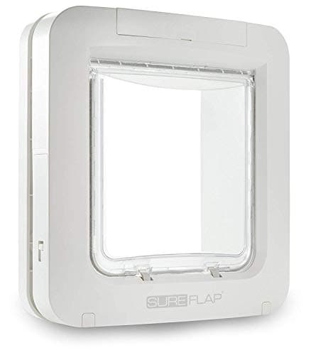 Grande chatière à Puce électronique pour Chats et Petits Chiens SureFlap Sure Petcare, Fonction Couvre-feu, Compatible avec Les médaillons d'identification par radiofréquence et Les micropuces,Blanc