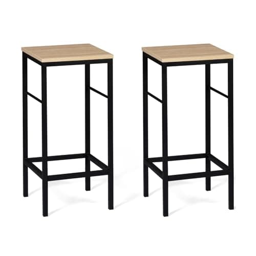 IDMarket - Lot de 2 tabourets de Bar Detroit Design Industriel